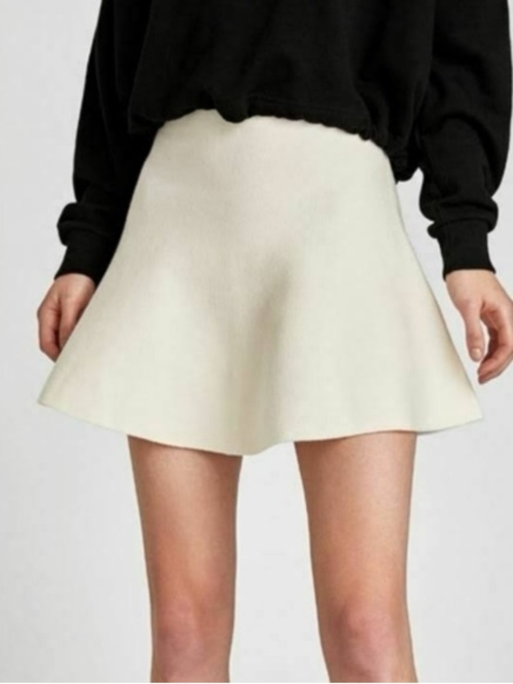 Zara Knit White Skirt